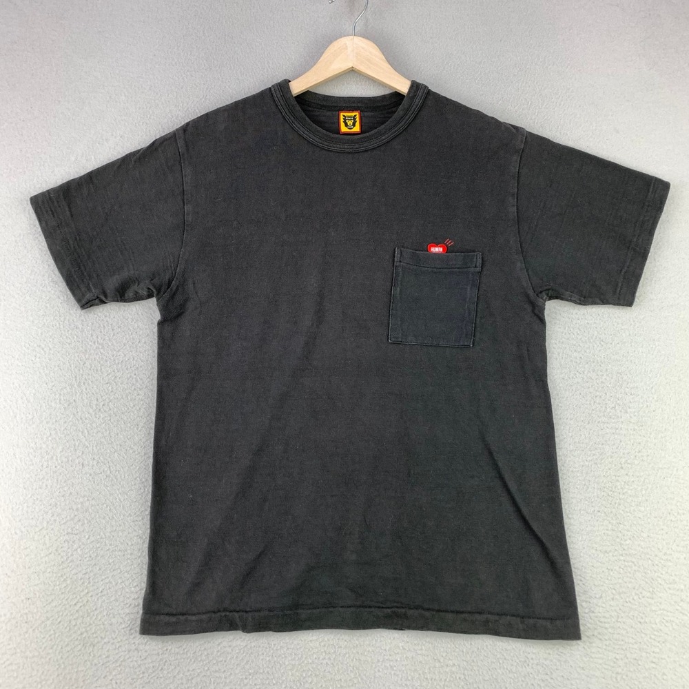 Human Made Pocket Tee Mens Medium Black Heart Logo Streetwear Made in Japan Rare